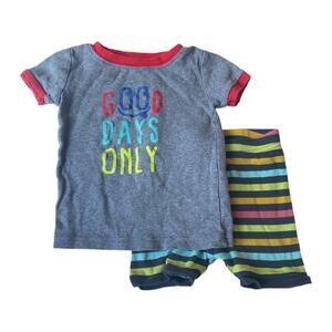 Old Navy Good Days Only Pajama Shorts Set 18-24M Grey